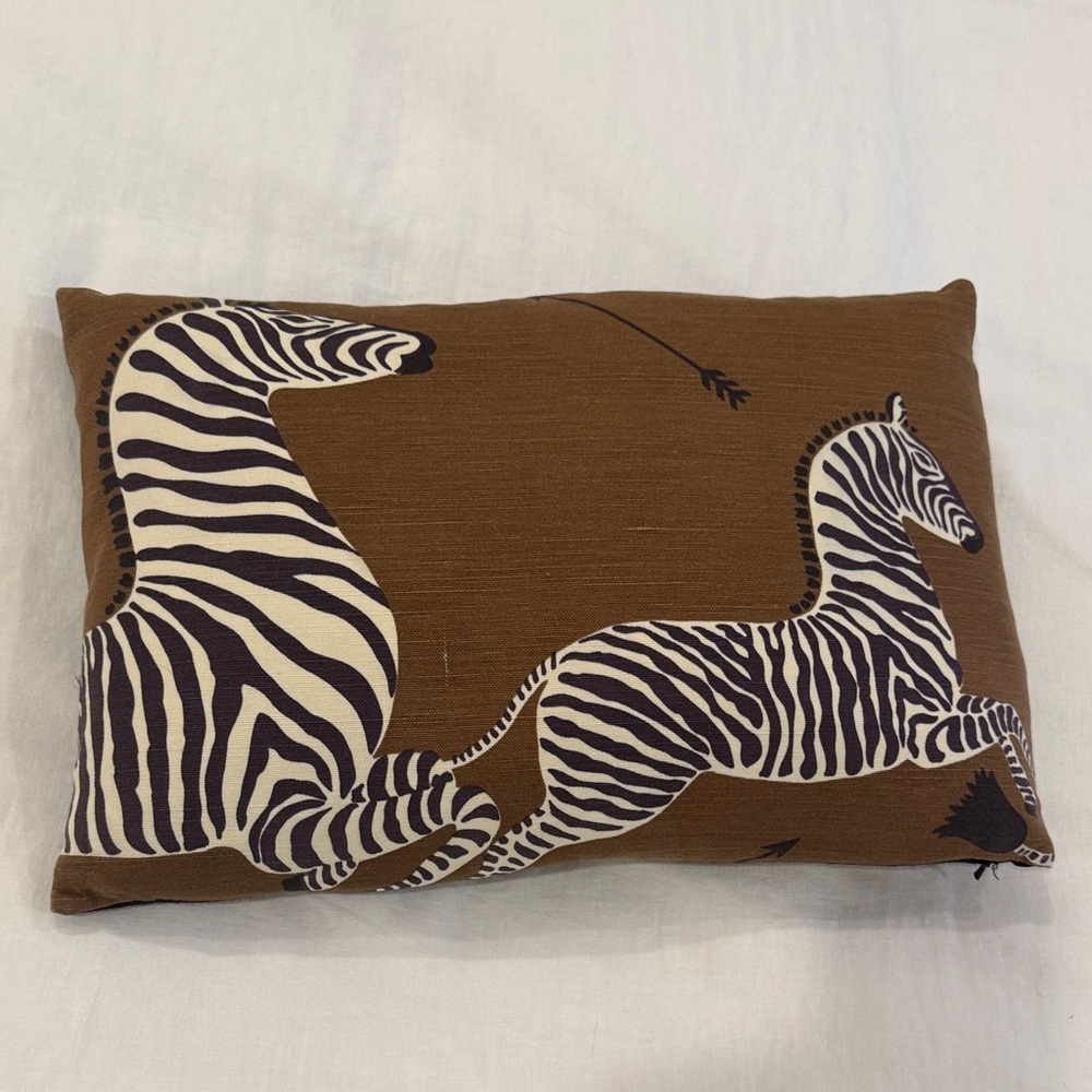 Scalamandre Brown Zebra Print Pillow